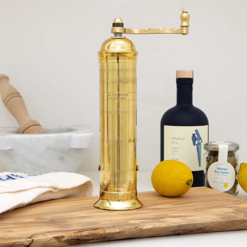 The Original Greek Pepper Mill - 10" Brass
